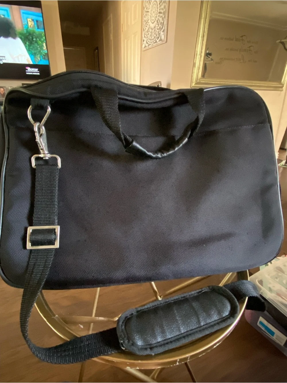 Samsonite Black Laptop Briefcase with Front Zip Pockets